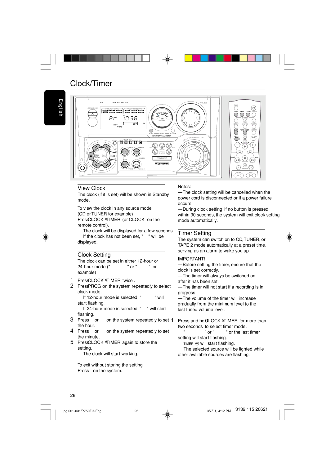 Philips FWP750 manual Ish, To exit without storing the setting, Press Çon the system 