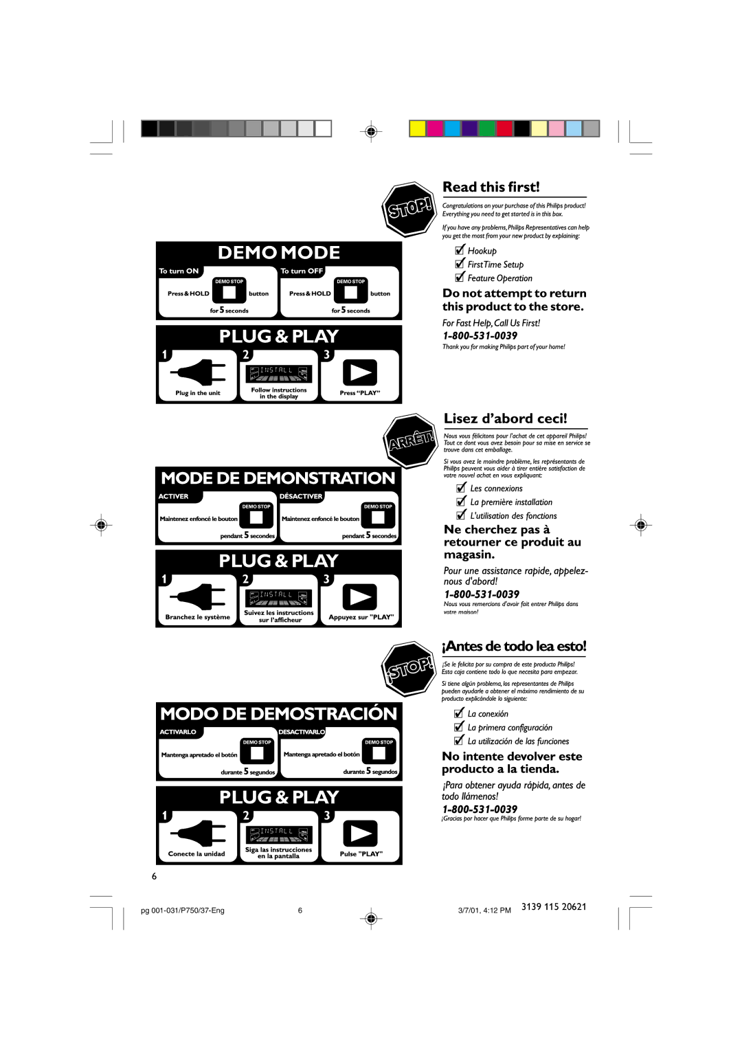 Philips FWP750 manual 3139 115 