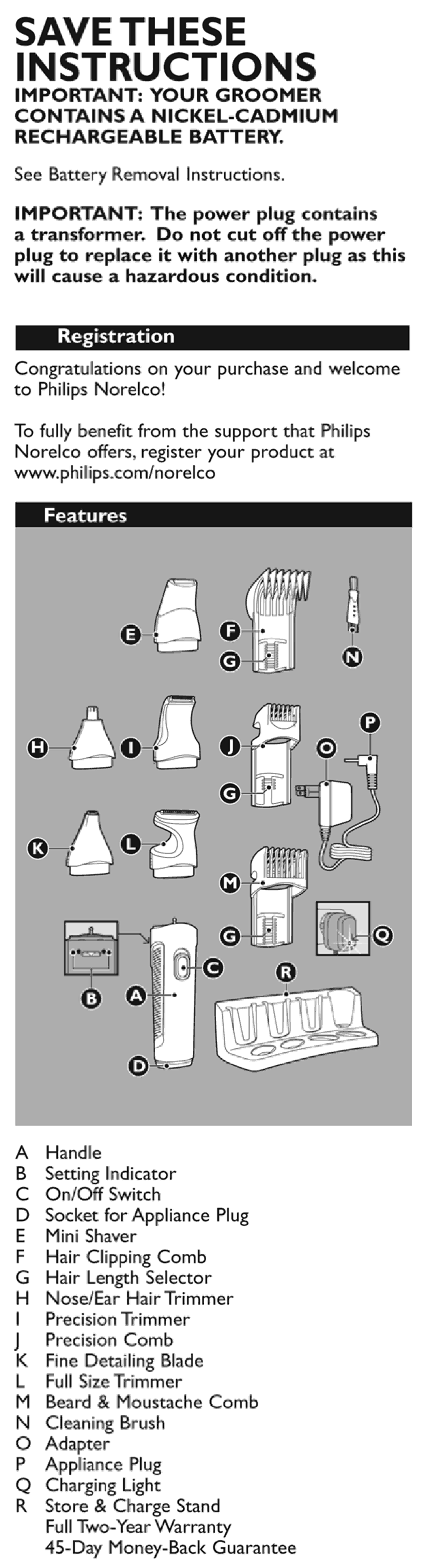 Philips G480 manual 