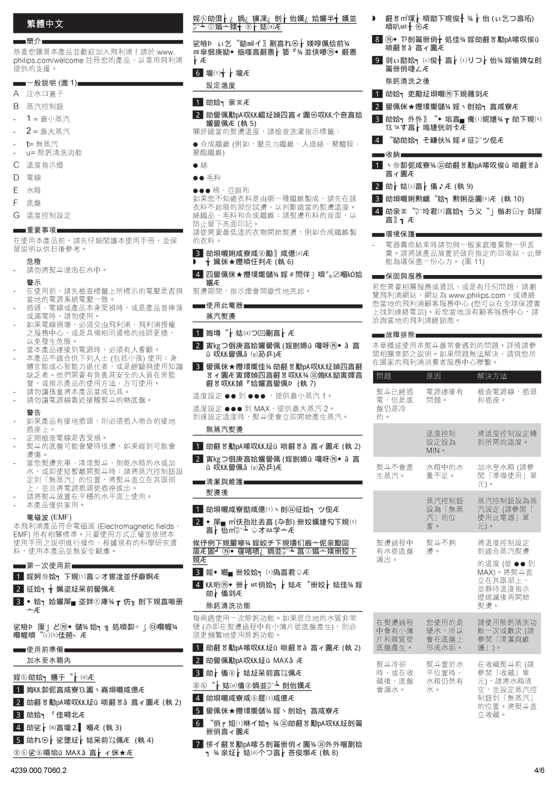 Philips GC1421, GC1420 manual 繁體中文, 電磁波 Emf 