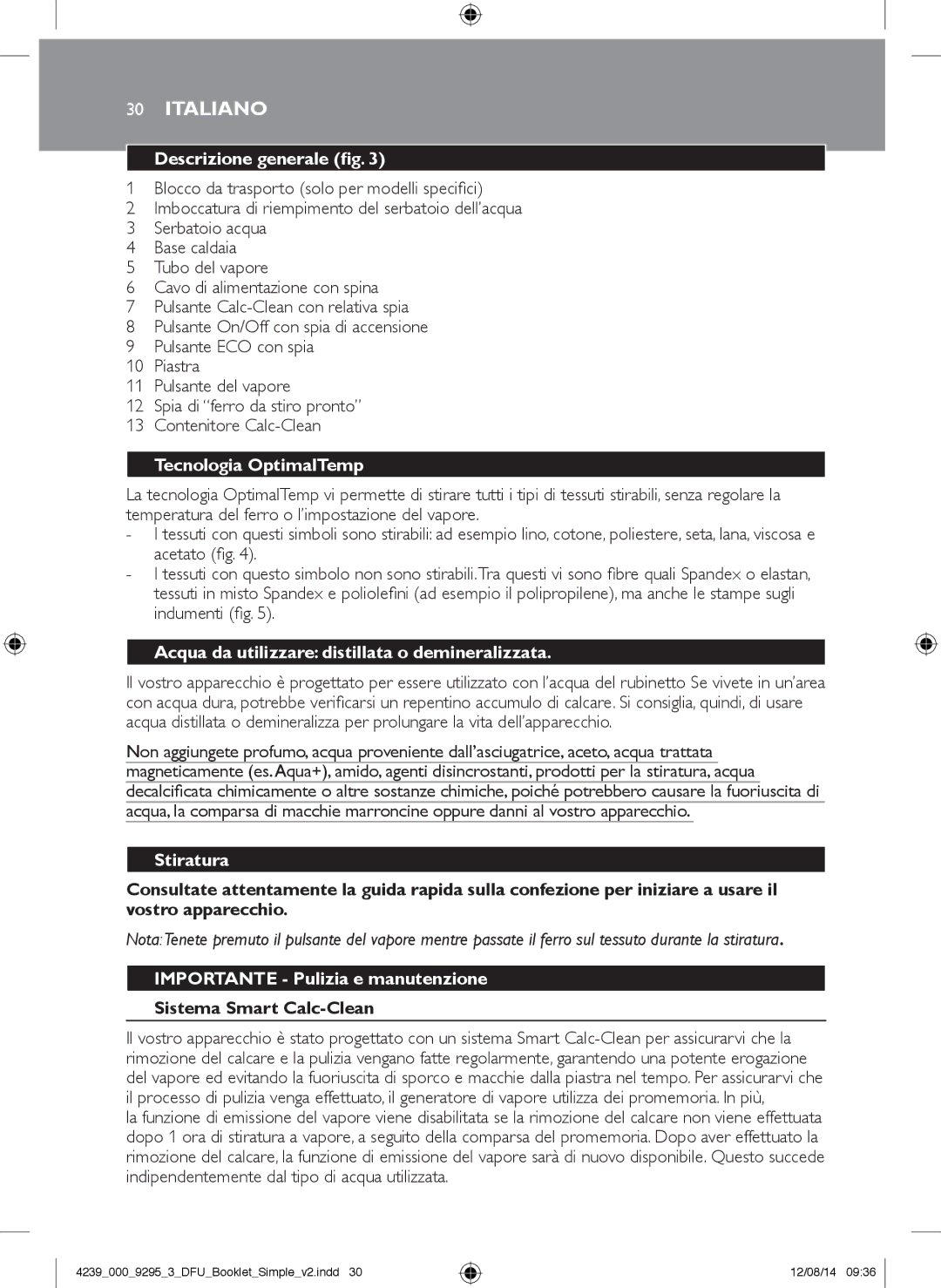 Philips GC7000 user manual Italiano 