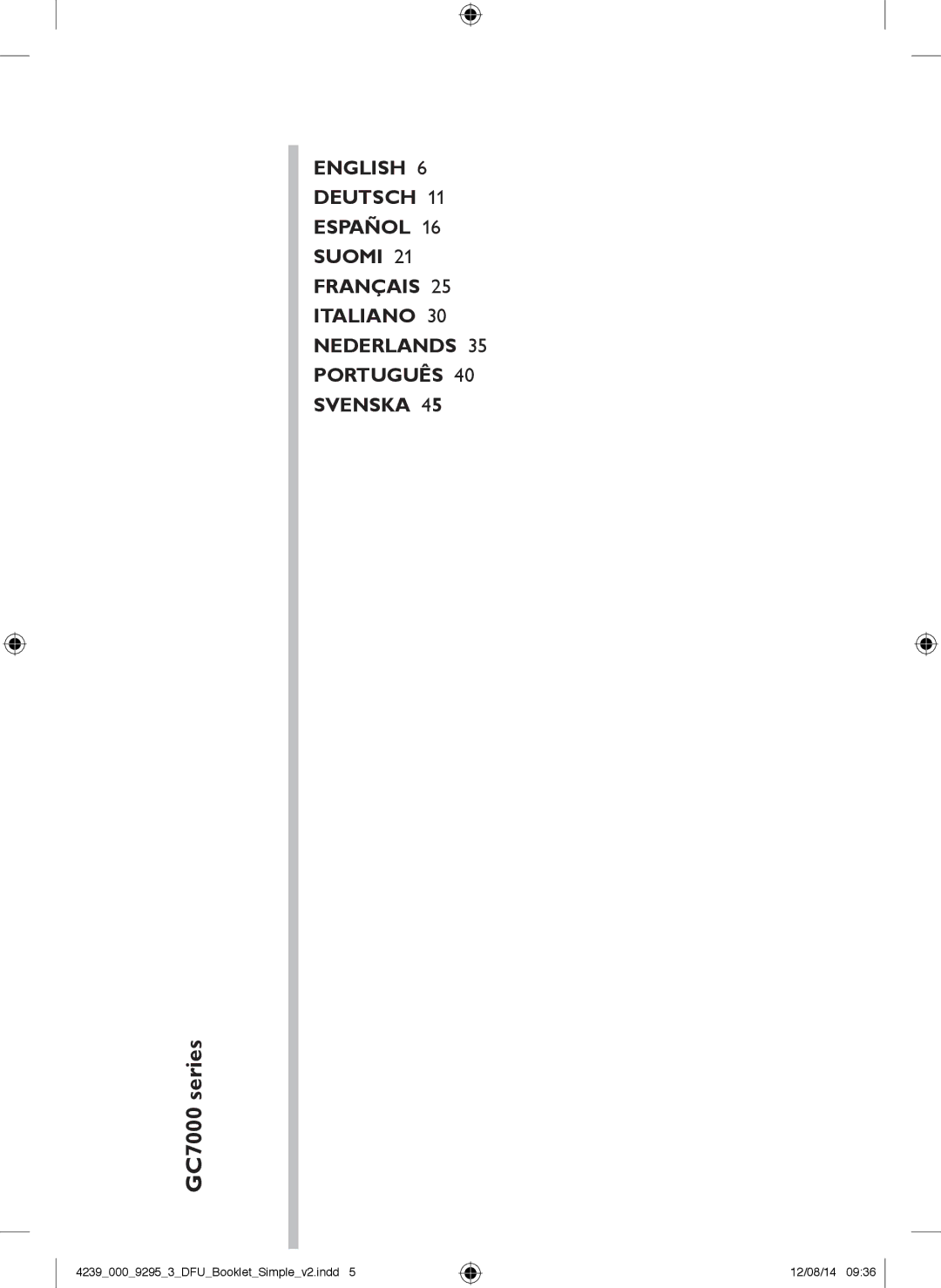 Philips user manual GC7000 series 