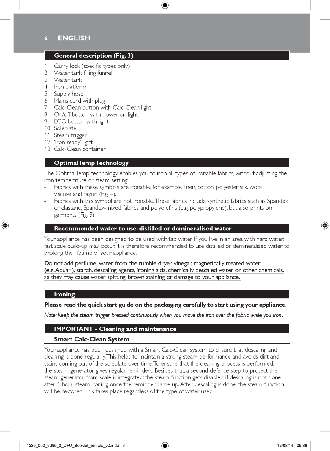 Philips GC7000 user manual English 