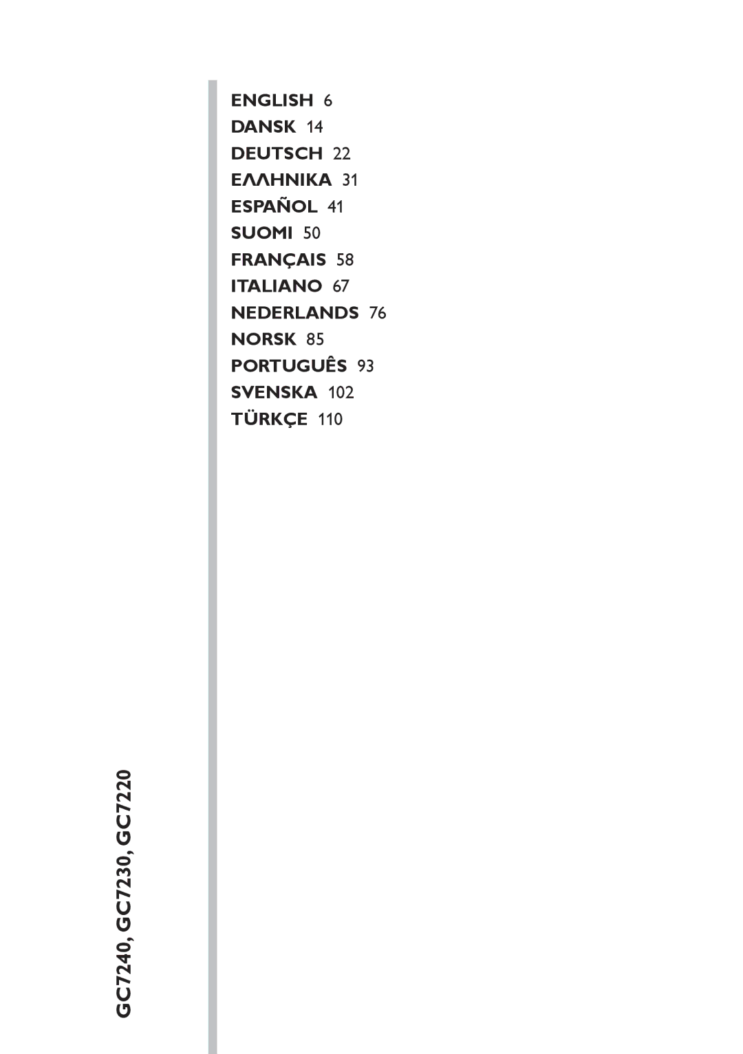 Philips manual GC7240, GC7230, GC7220 