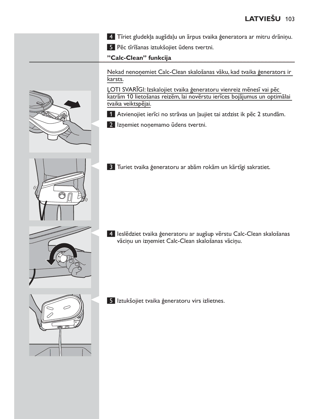 Philips GC8300 Series manual Karsts 