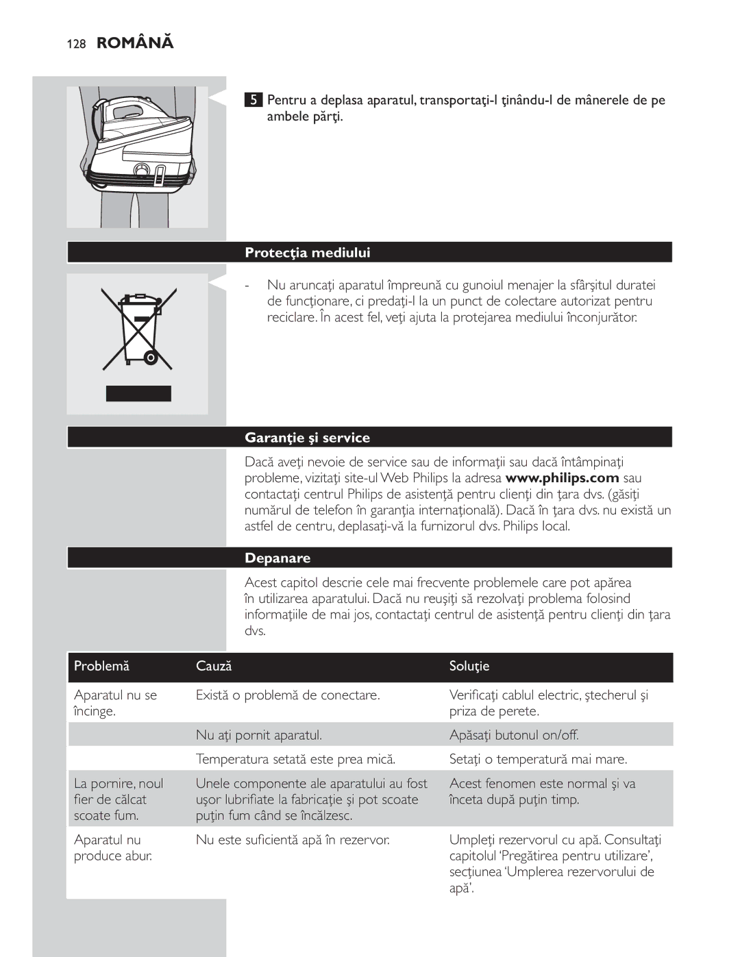 Philips GC8300 Series manual Depanare 