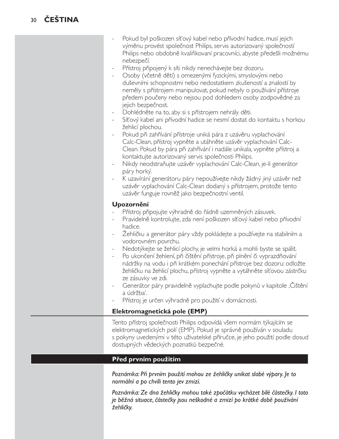 Philips GC8300 Series manual Elektromagnetická pole EMP 