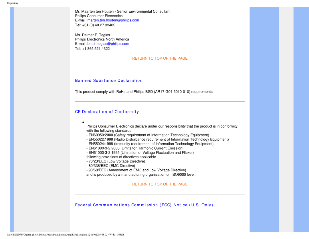 Philips GPIM-08 warranty Banned Substance Declaration 