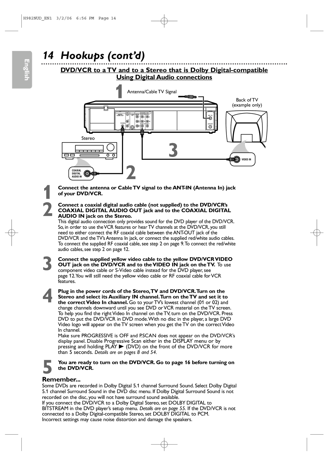 Philips H982NUD user manual Stereo 