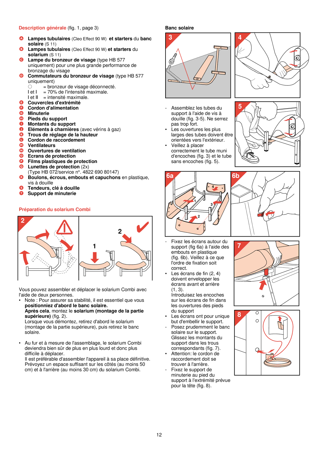 Philips HB 576/77 manual Description gé né rale, Couvercles dextré mité, Cordon dalimentation, Minuterie, Pieds du support 