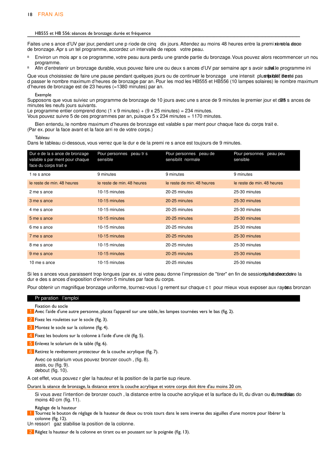 Philips HB556, HB555, HB554 manual Préparation à lemploi 