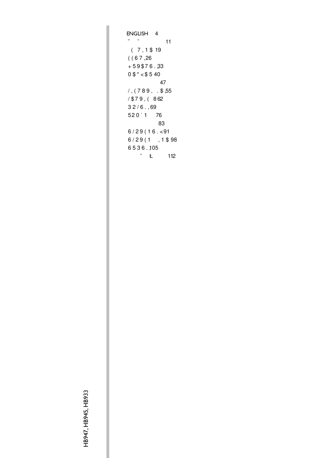 Philips manual HB947, HB945, HB933 