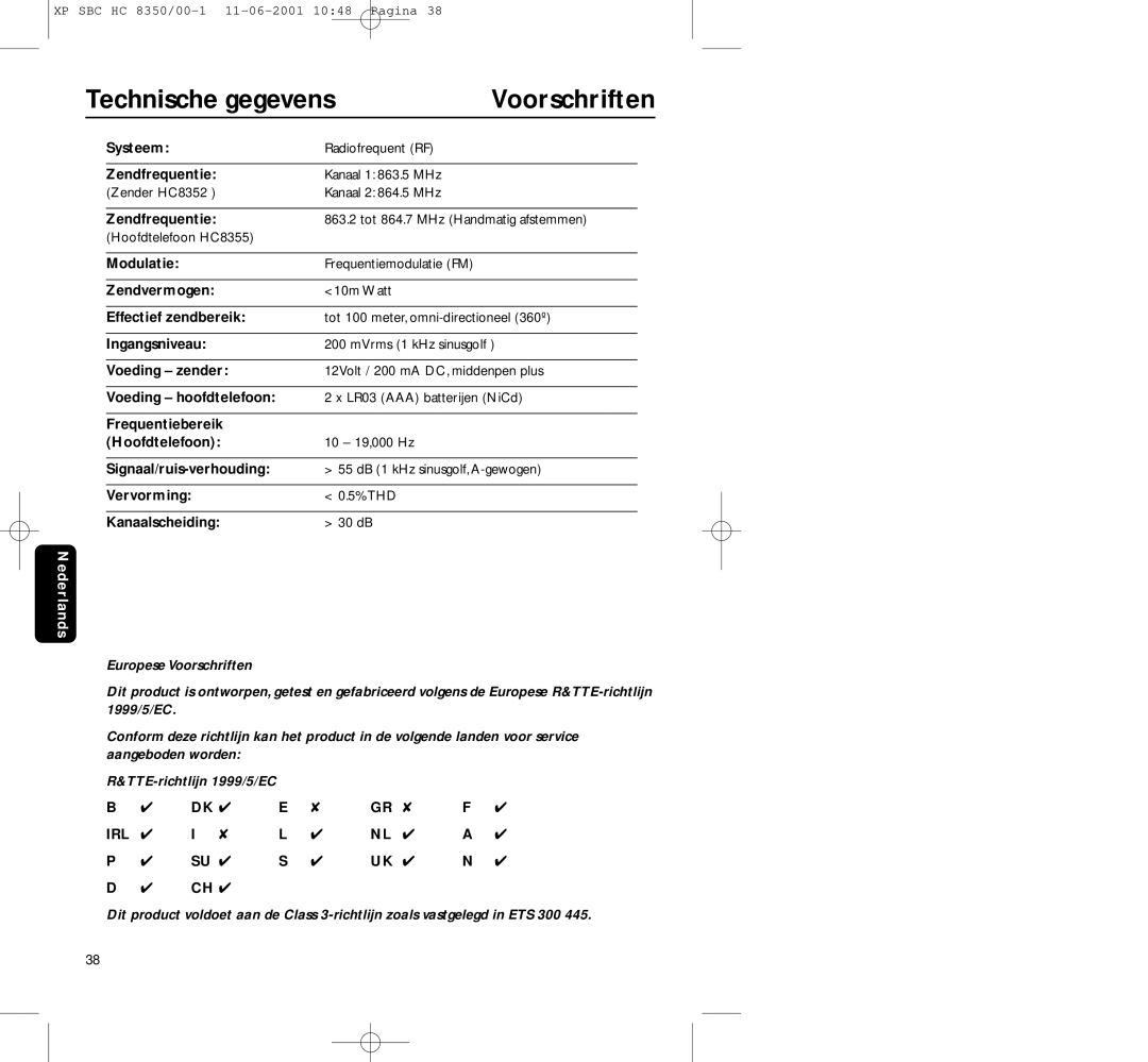 Philips HC8350 manual Technische gegevens, Voorschriften 