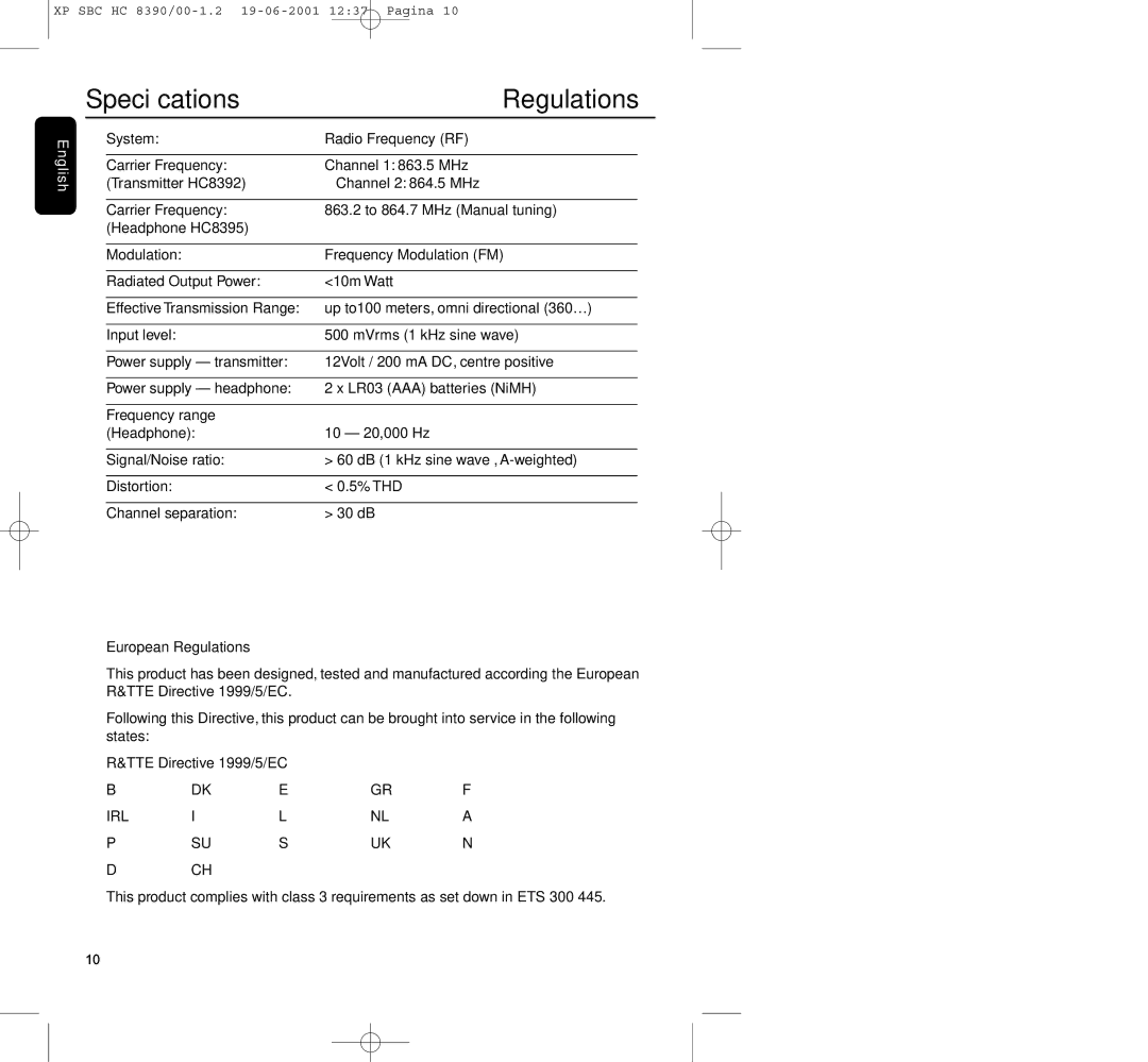 Philips HC8390 manual Speciﬁcations, Regulations 