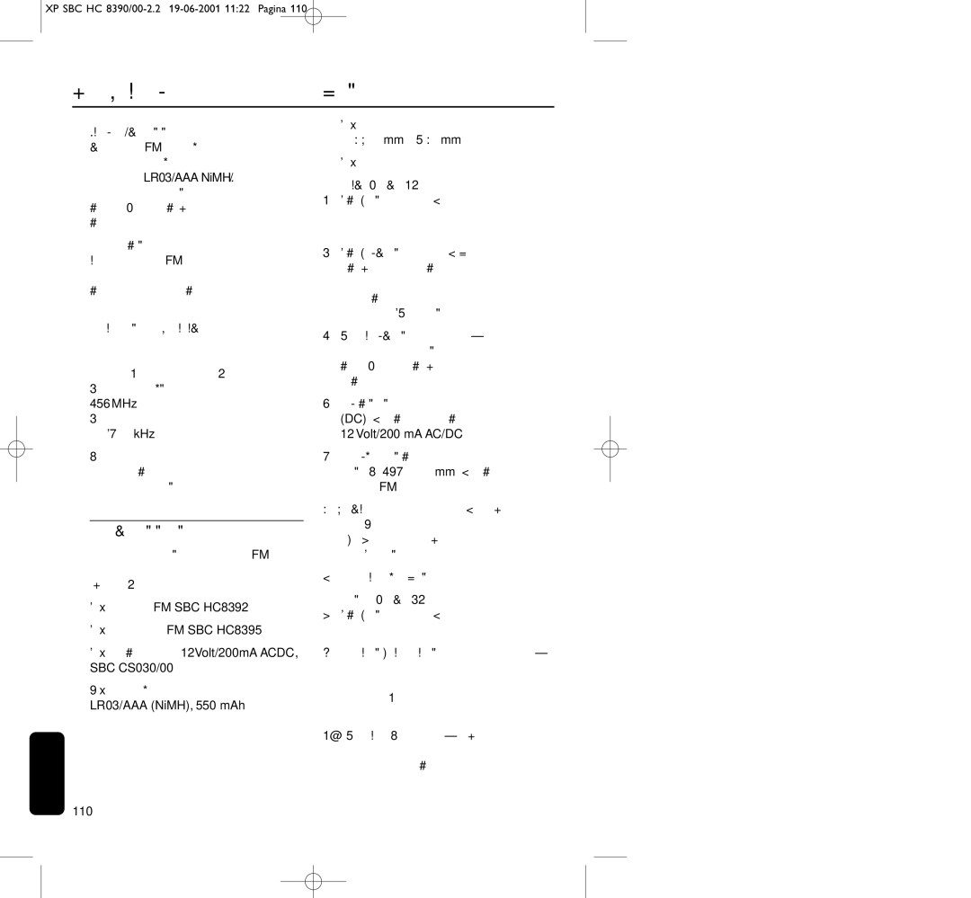 Philips HC8390 manual XP SBC HC 8390/00-2.2 19-06-2001 1122 Pagina 