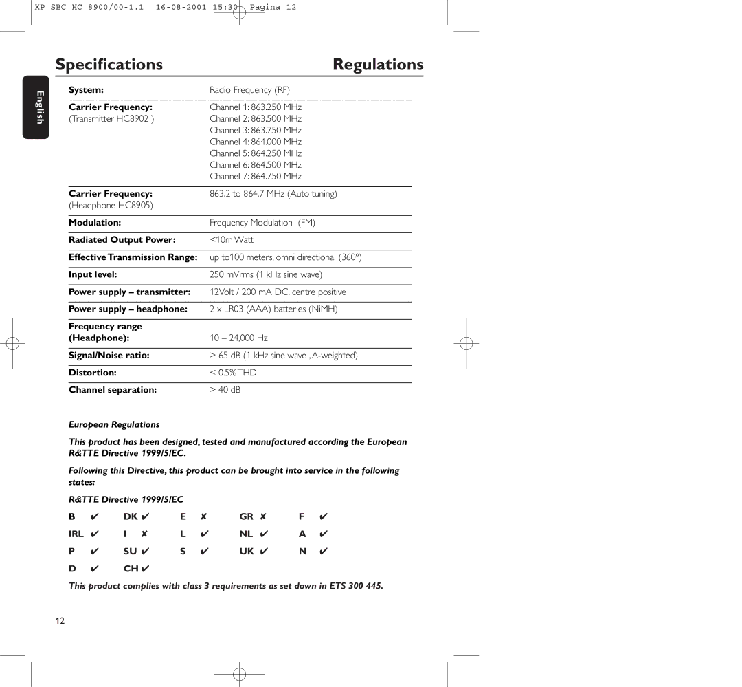 Philips HC8900 manual Speciﬁcations, Regulations 