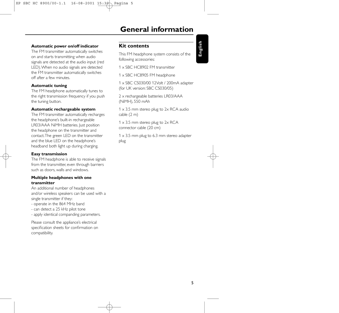 Philips HC8900 manual Kit contents 