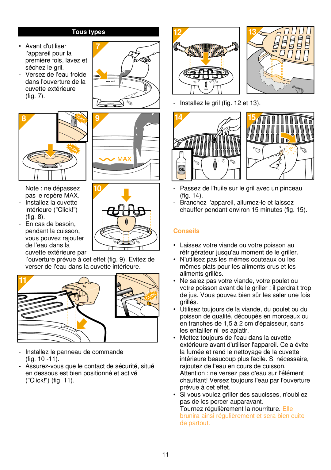 Philips HD 4435/36/37, HD 4485/86/87 manual Tous types, Conseils 