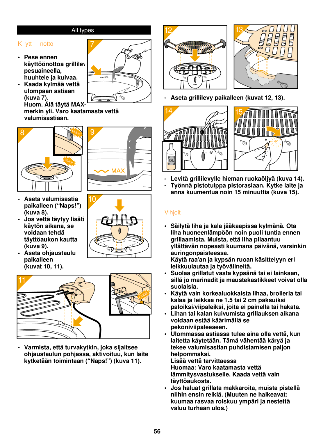 Philips HD 4485/86/87, HD 4435/36/37 manual Kä yttöö notto, Vihjeitä 