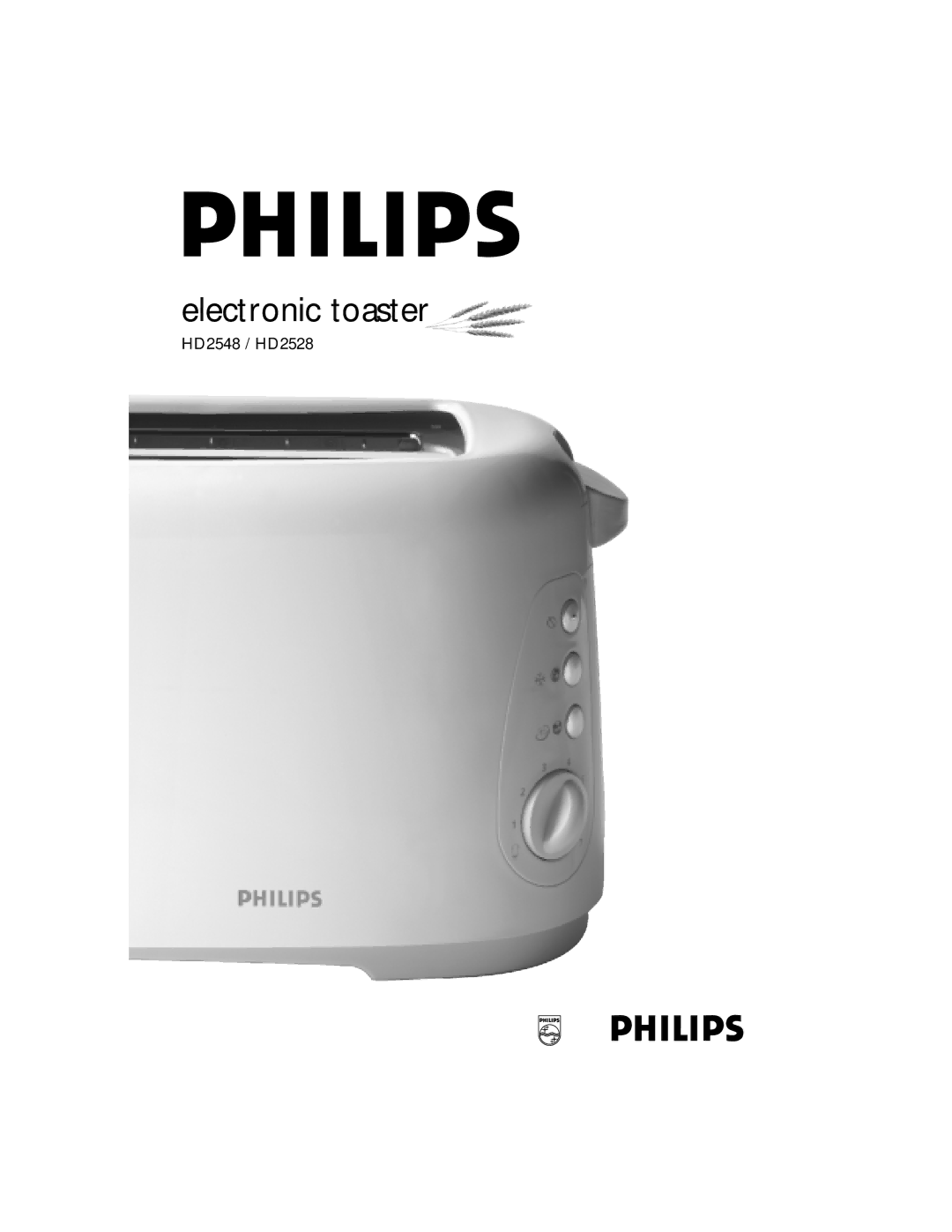 Philips HD2528, HD2548 manual Electronic toaster 