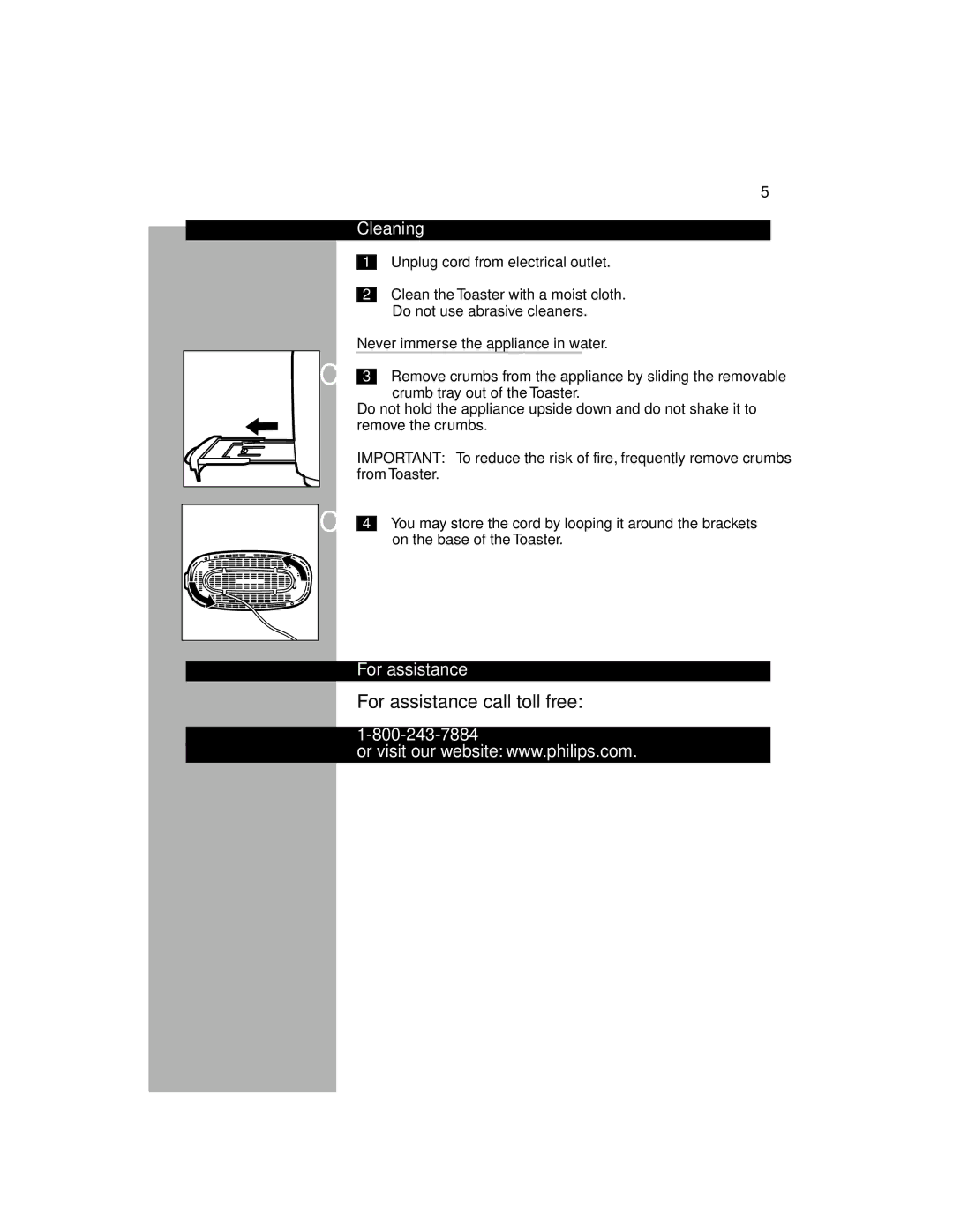 Philips HD2528, HD2548 manual Cleaning, For assistance 