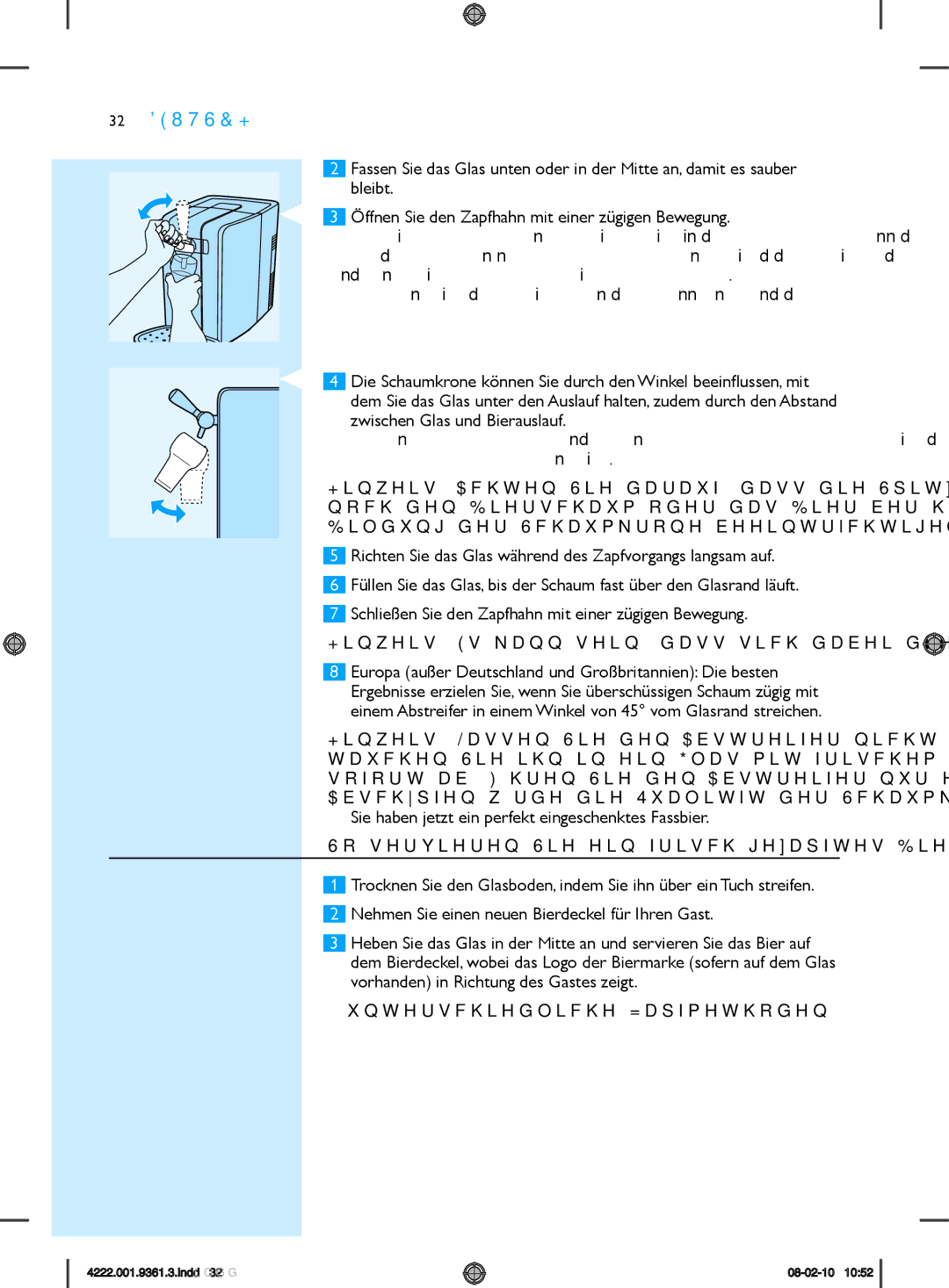 Philips hd3620 manual Sie haben jetzt ein perfekt eingeschenktes Fassbier, So servieren Sie ein frisch gezapftes Bier 