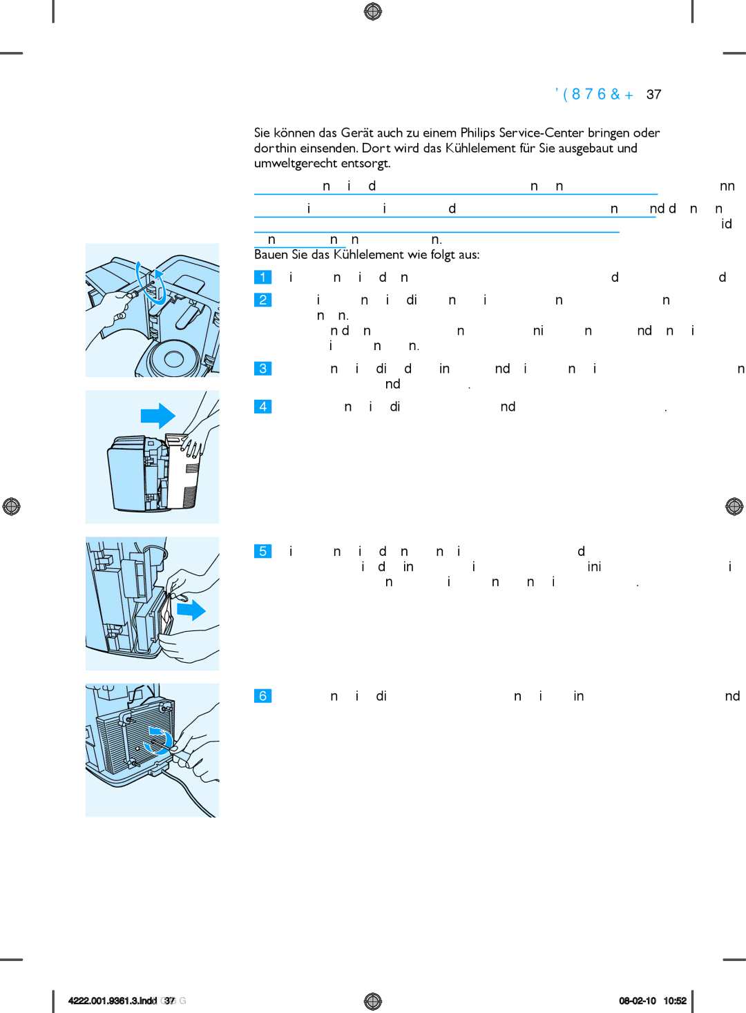 Philips hd3620 manual Deutsch 