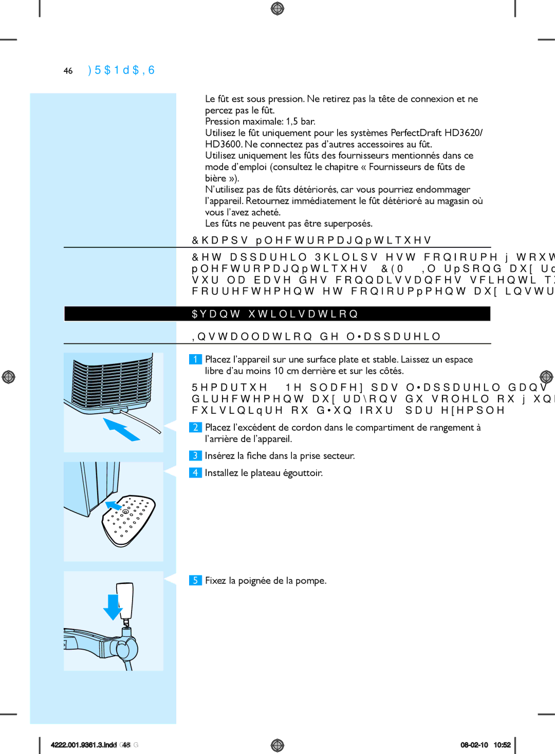 Philips hd3620 manual Champs électromagnétiques, Avant utilisation, Installation de l’appareil 