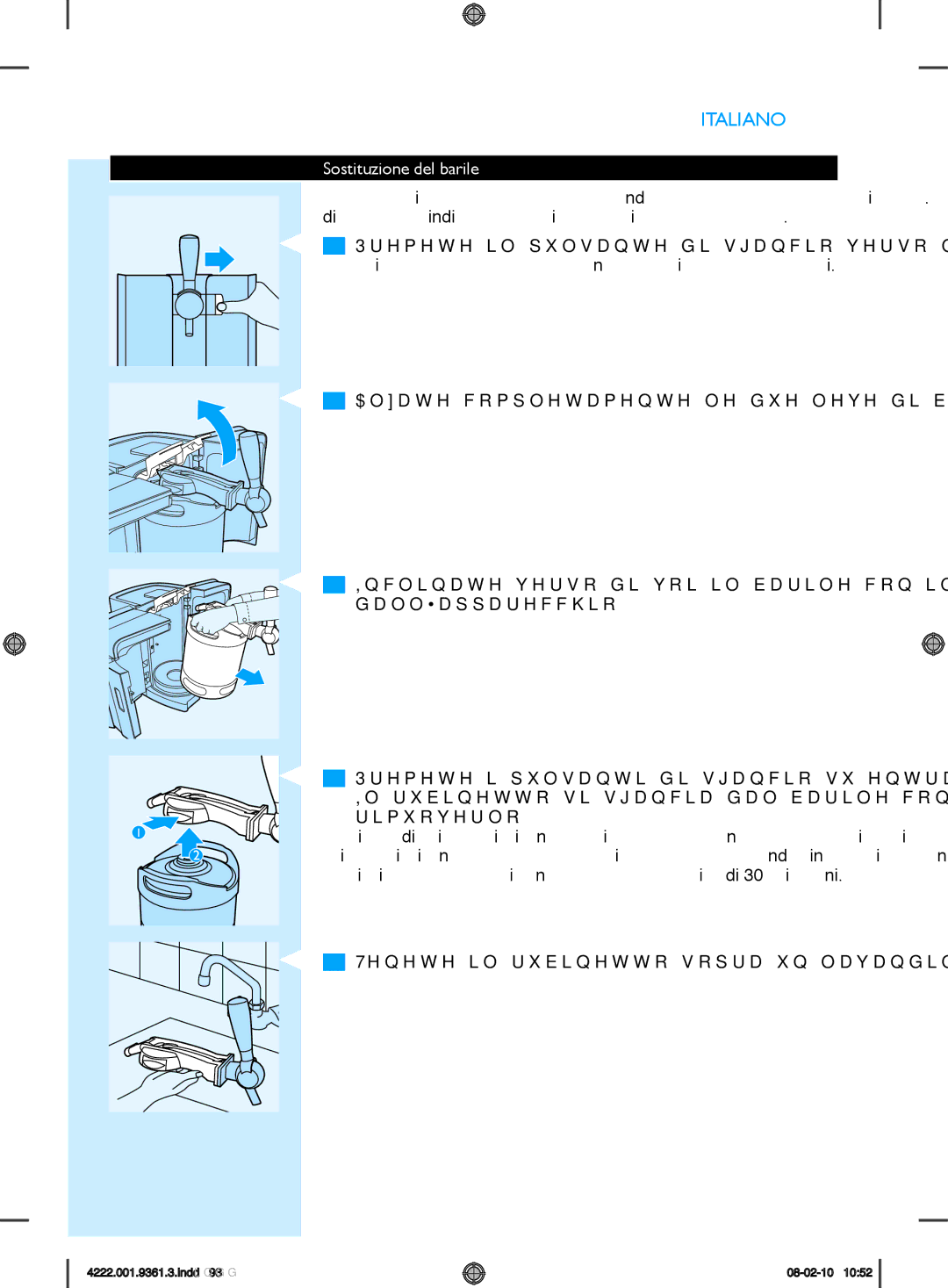 Philips hd3620 manual Sostituzione del barile 