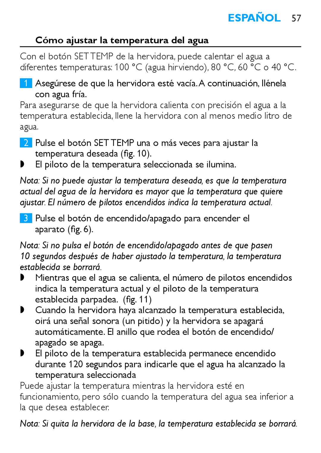 Philips HD4686, HD4685 manual Cómo ajustar la temperatura del agua 