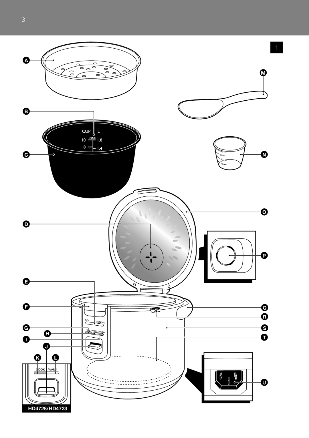 Philips HD4733, HD4738 manual HD4728/HD4723 