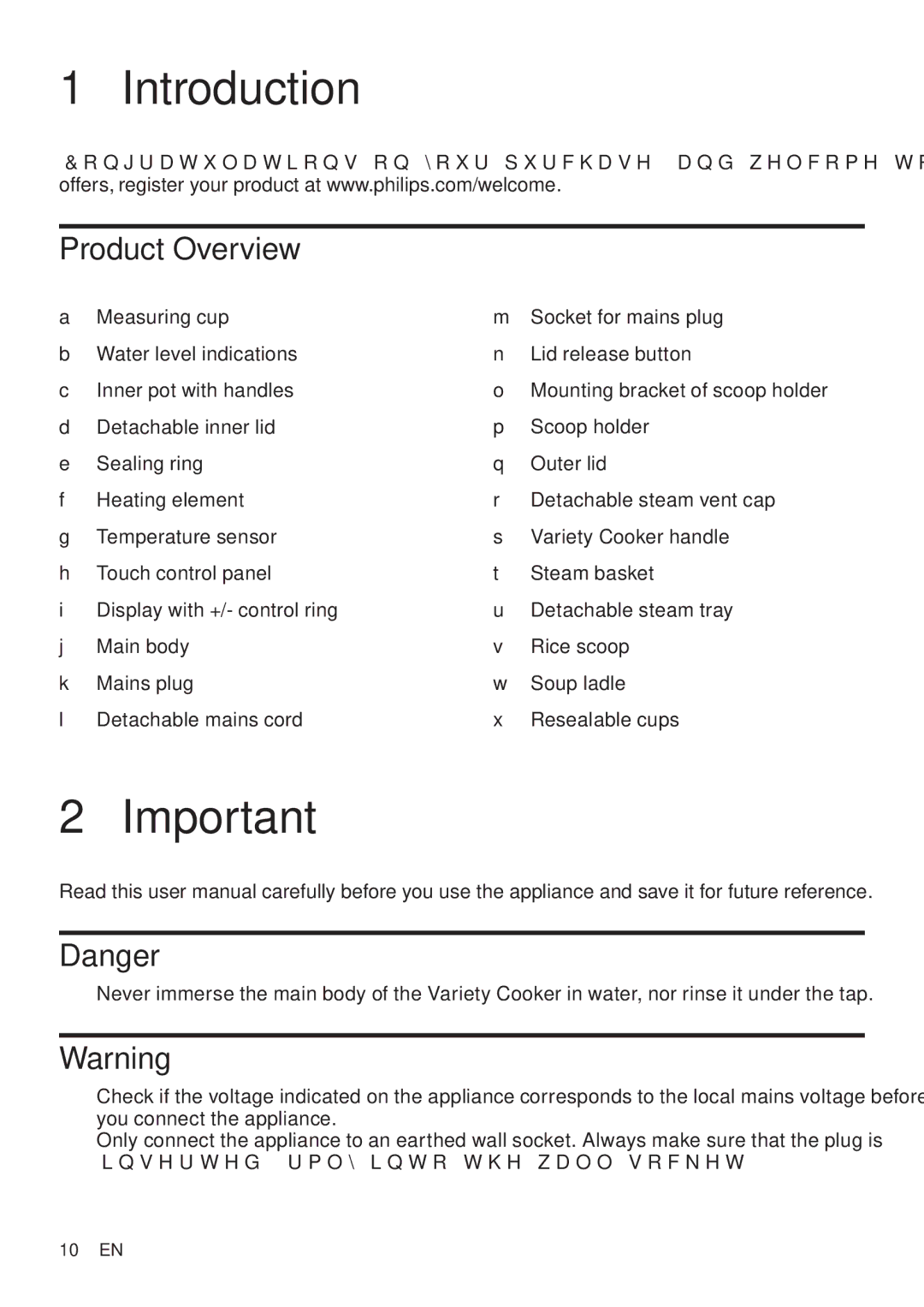 Philips HD4779 user manual Introduction, Product Overview 