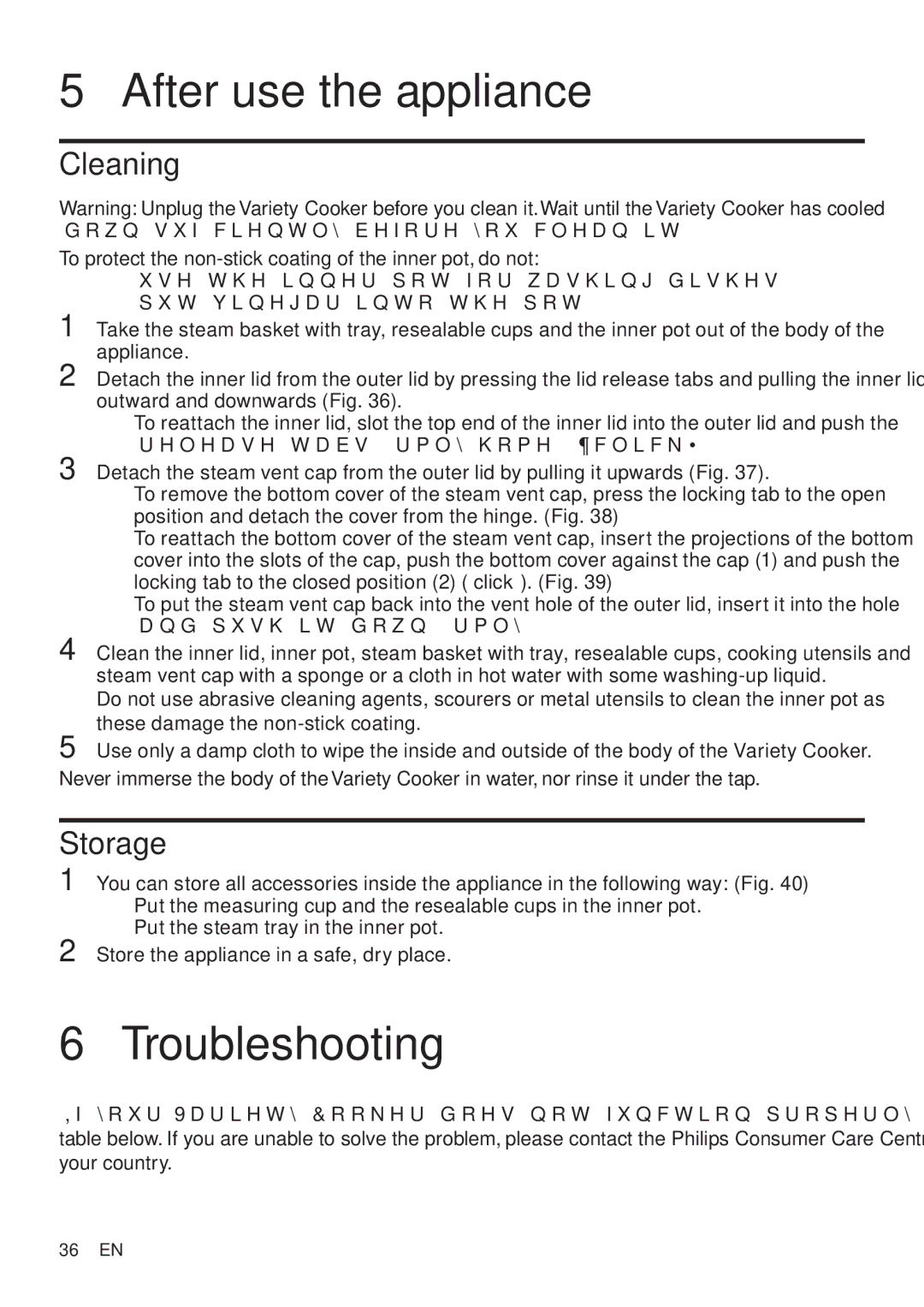 Philips HD4779 user manual Cleaning, Storage 