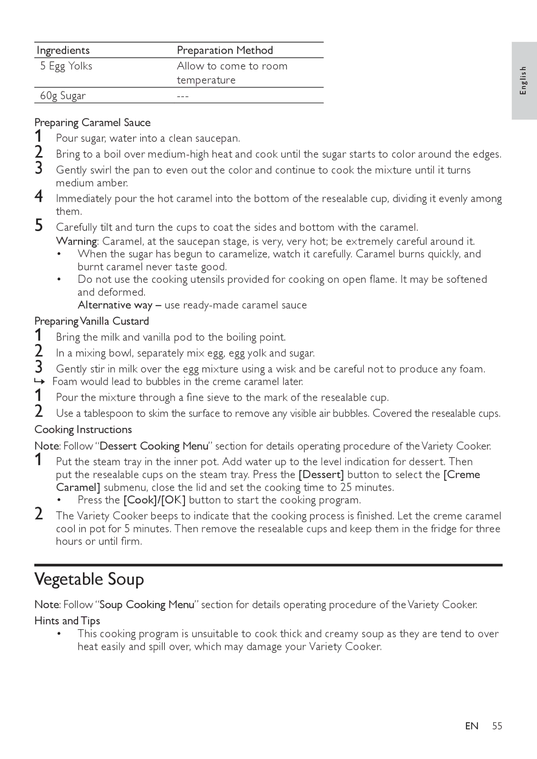 Philips HD4779 user manual Vegetable Soup 