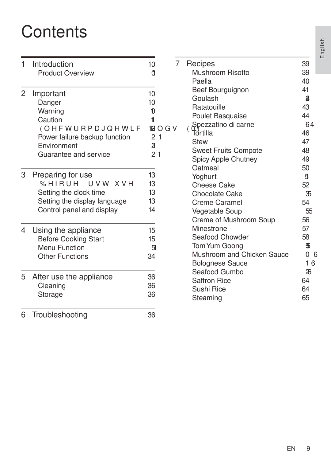 Philips HD4779 user manual Contents 