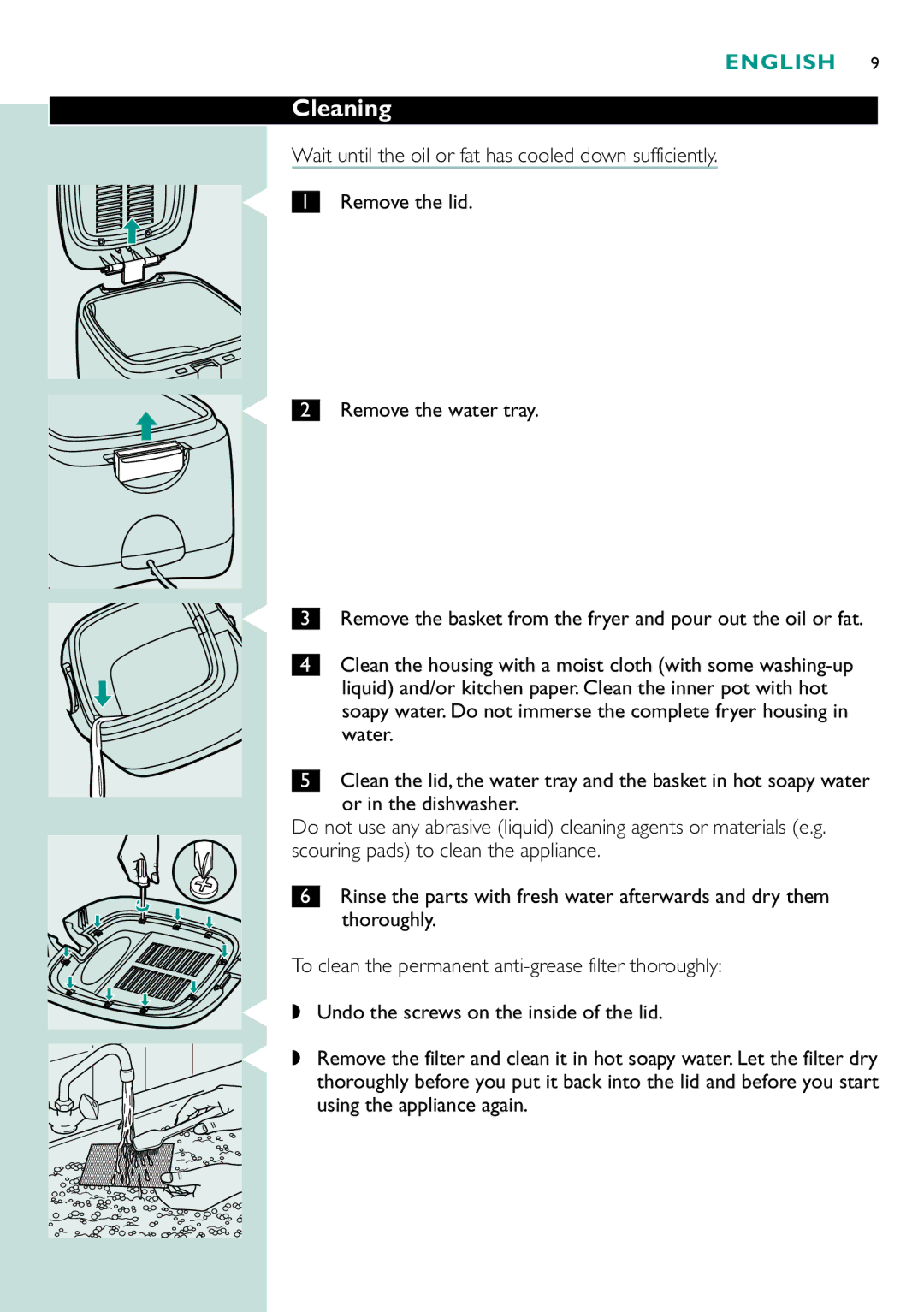 Philips HD6120 manual Cleaning 