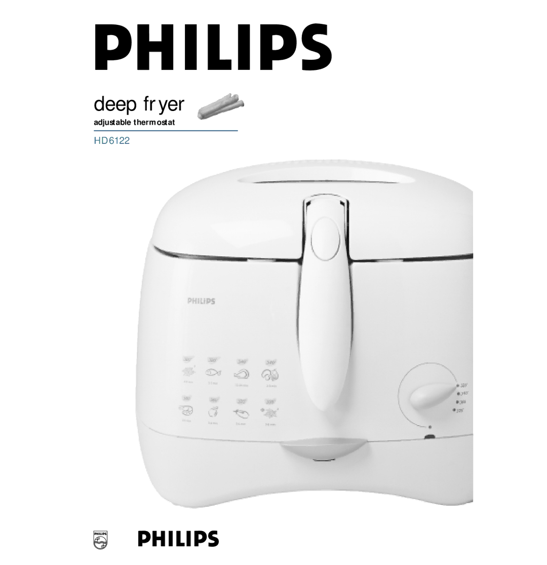 Philips HD6122 manual Deep fryer 