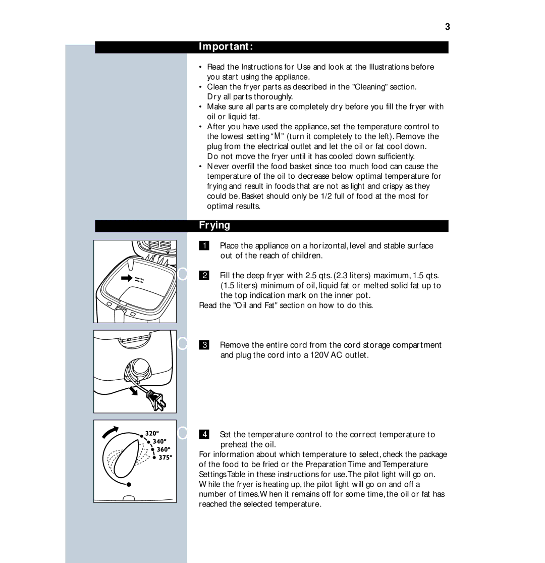 Philips HD6122 manual Frying 