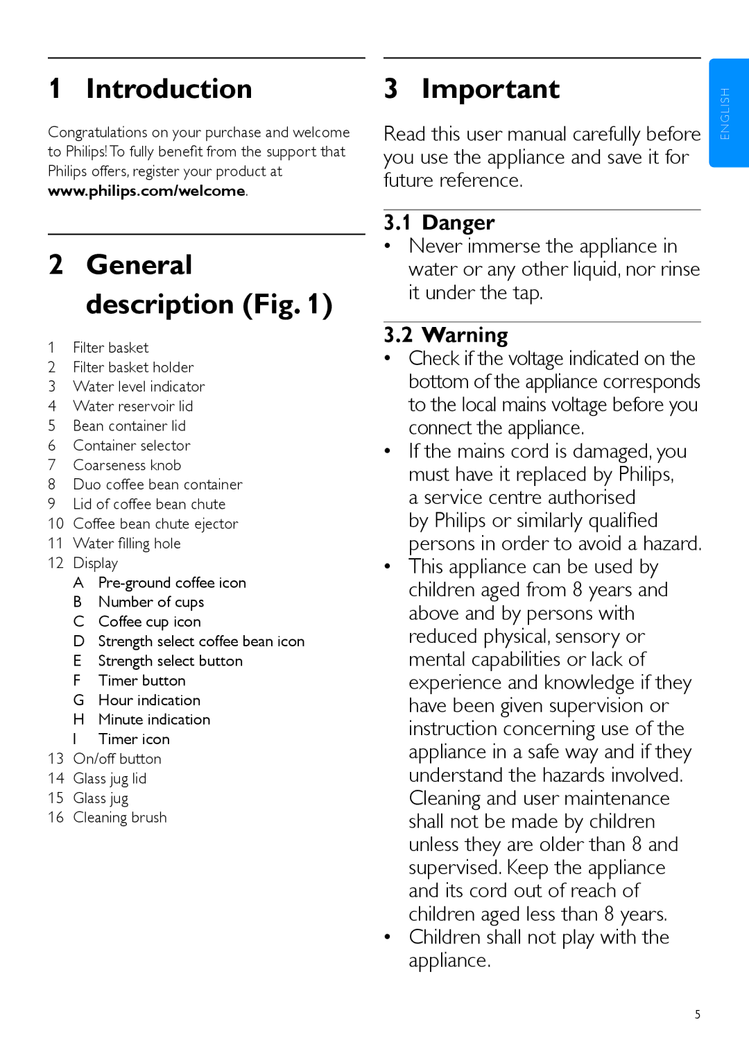 Philips HD7762 user manual Introduction General description 