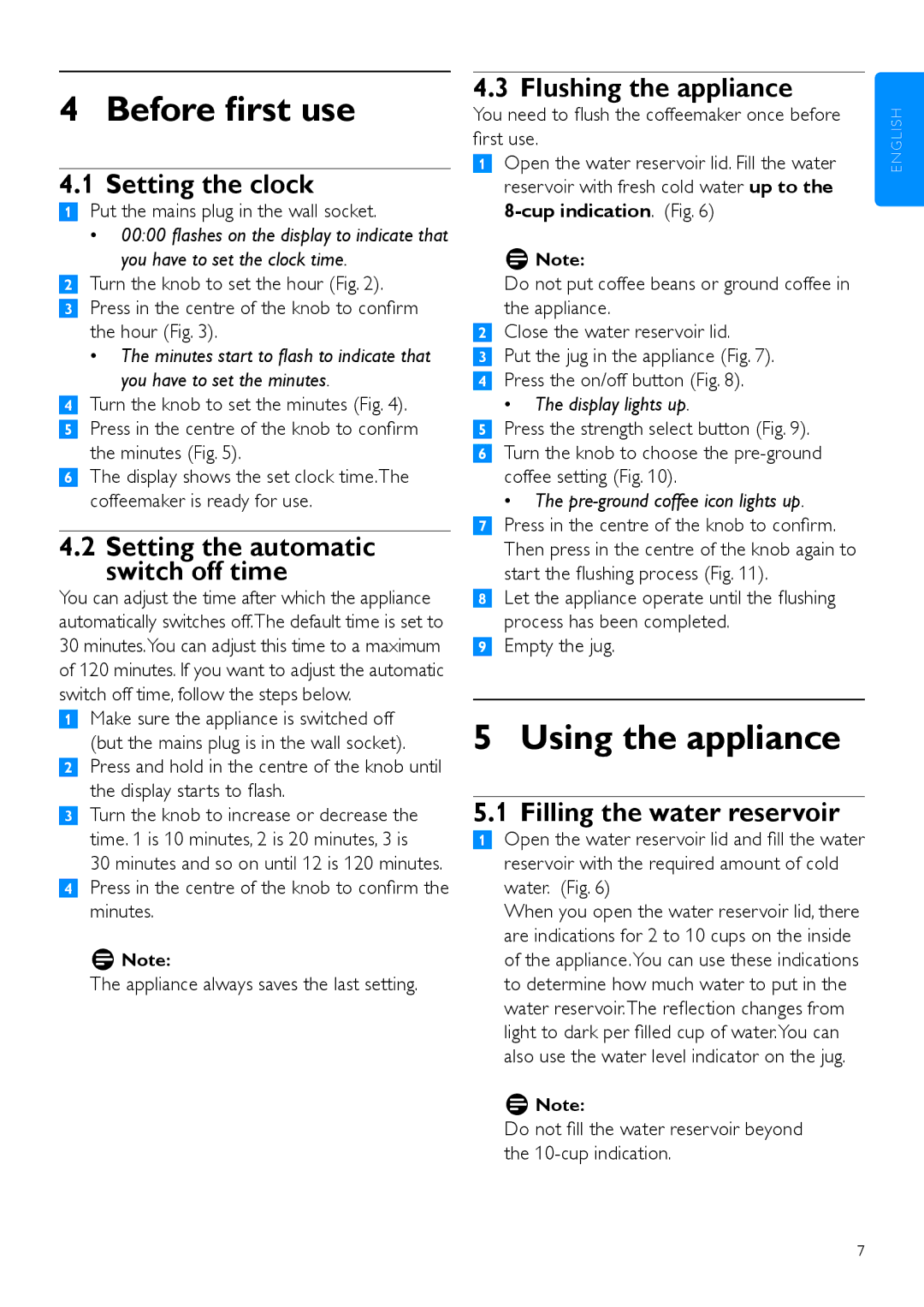 Philips HD7762 user manual Before first use, Using the appliance 