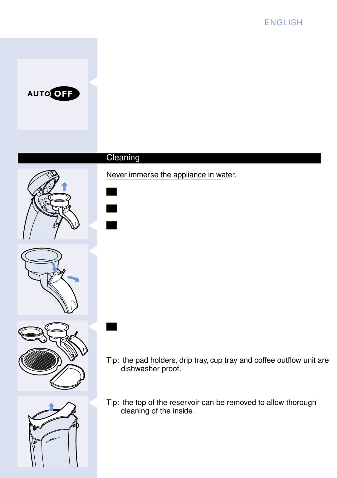 Philips HD7800 manual Cleaning 