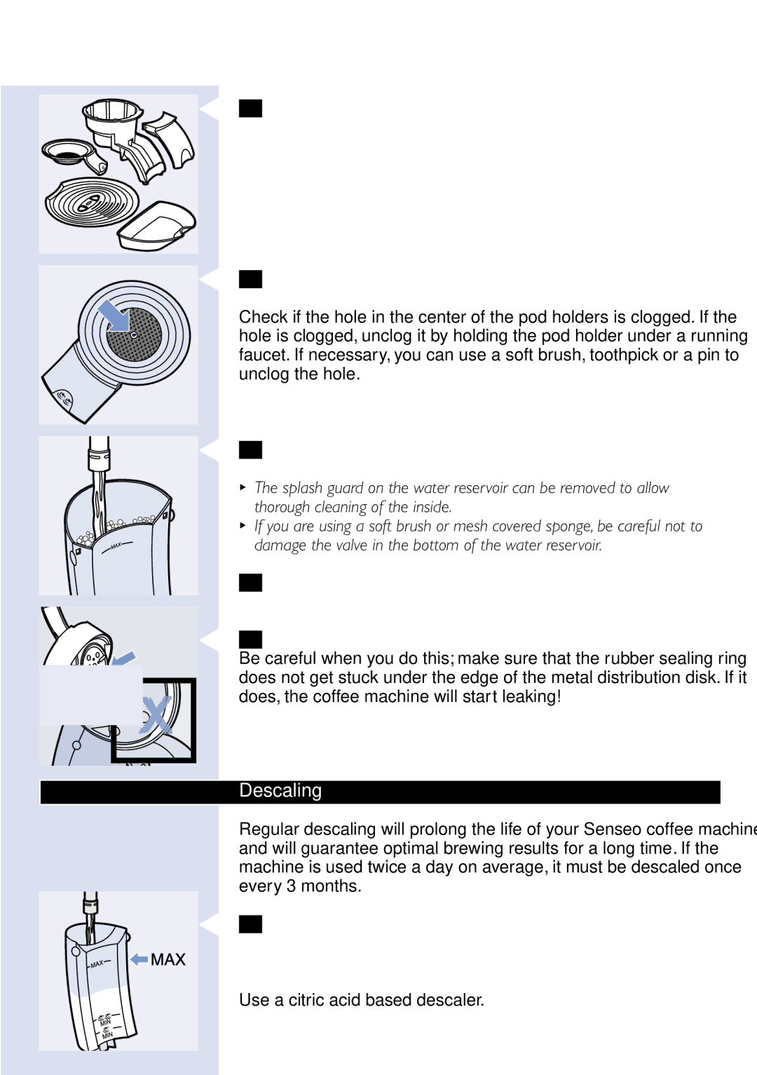 Philips HD7811 manual Descaling 