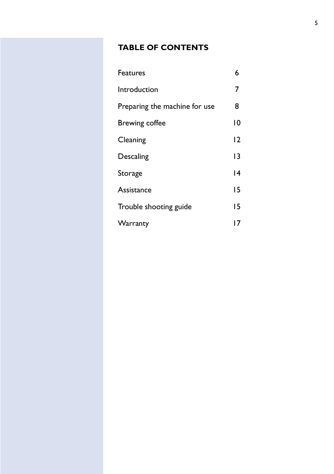 Philips HD7811 manual Table of Contents 