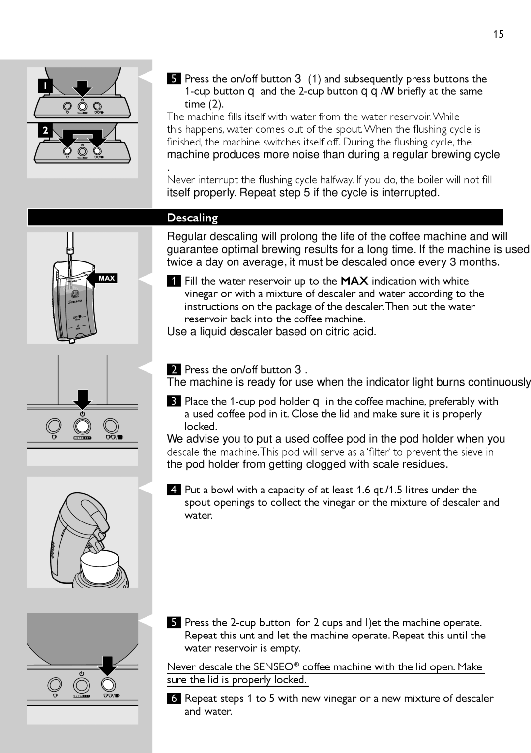 Philips HD7820, HD7824, HD7826 manual Descaling 