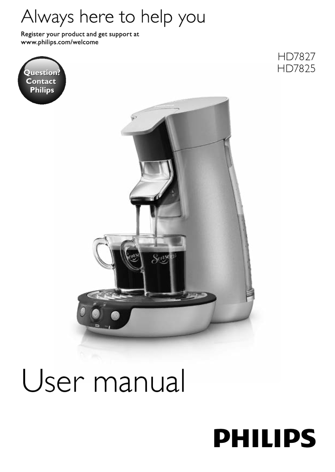 Philips user manual HD7827 HD7825 