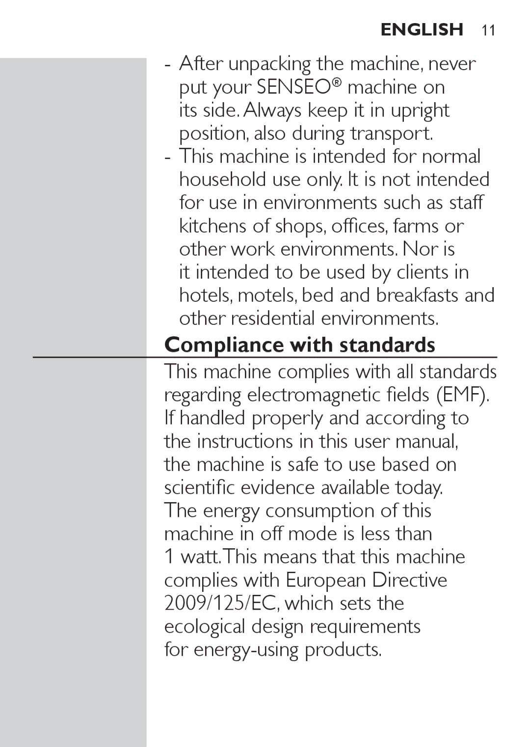 Philips HD7827, HD7825 user manual Compliance with standards 