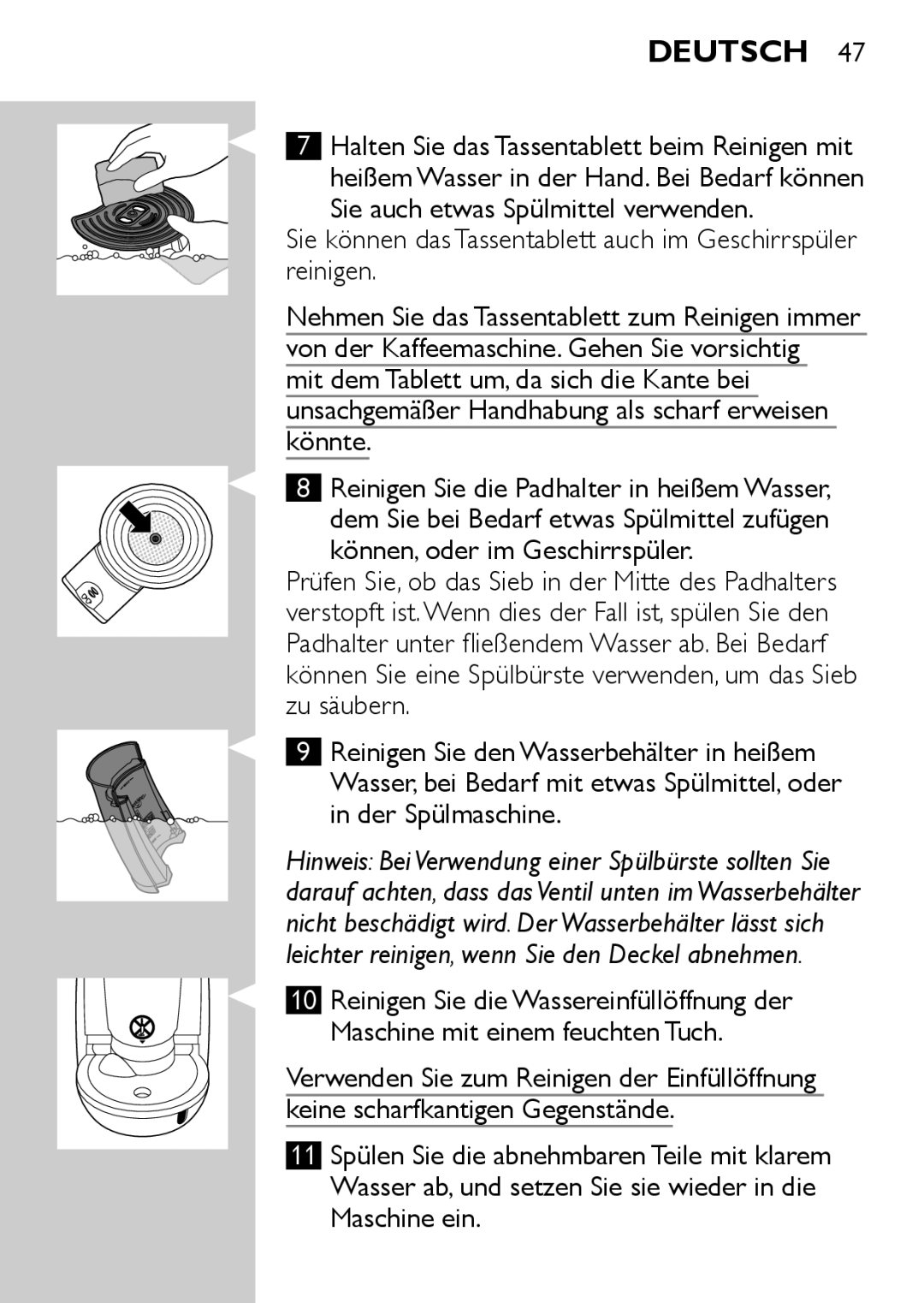 Philips HD7827, HD7825 user manual Können, oder im Geschirrspüler 