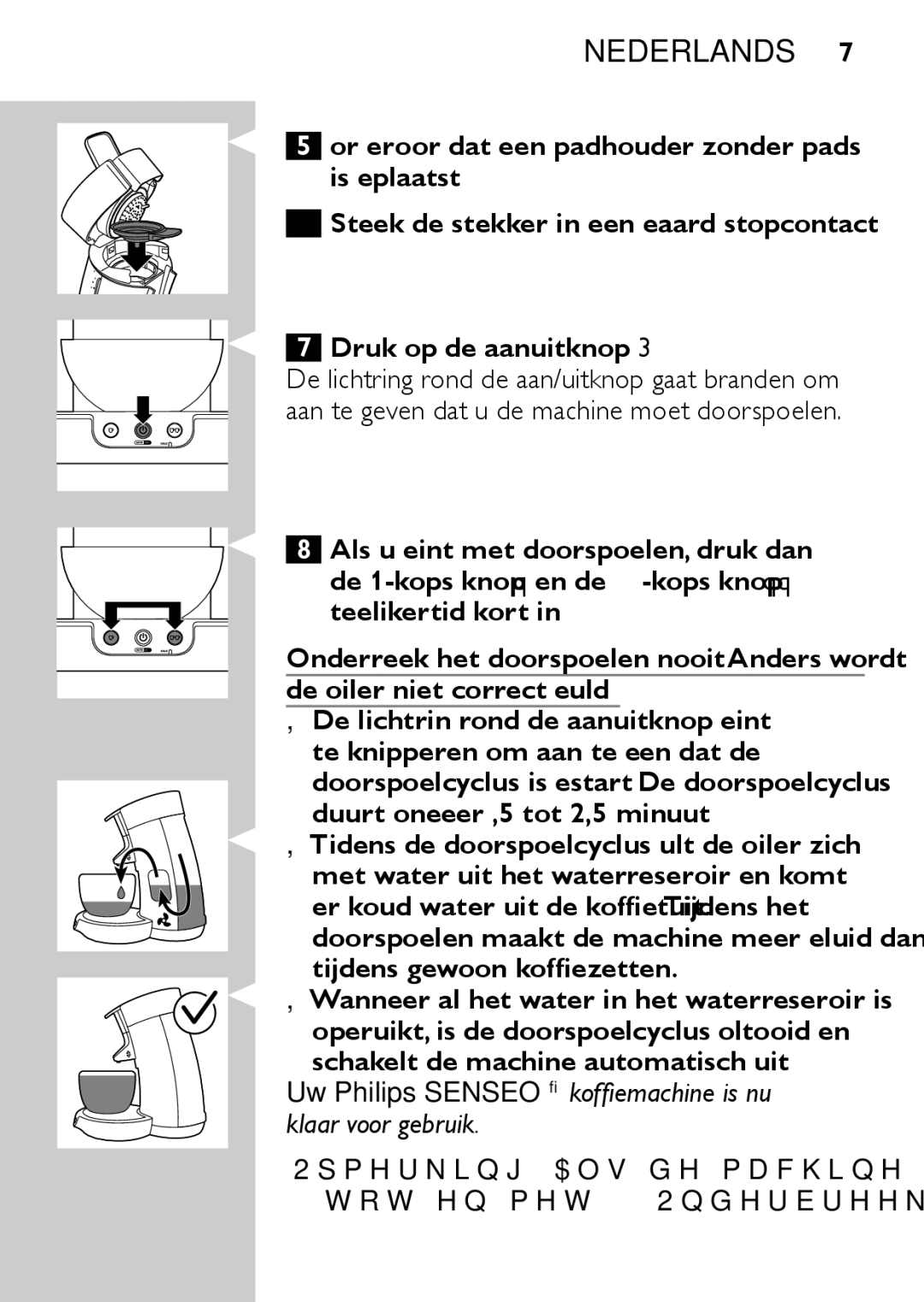 Philips HD7827, HD7825 user manual Uw Philips Senseo koffiemachine is nu klaar voor gebruik 