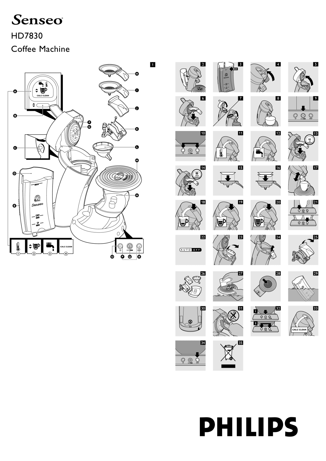 Philips manual HD7830 Coffee Machine 