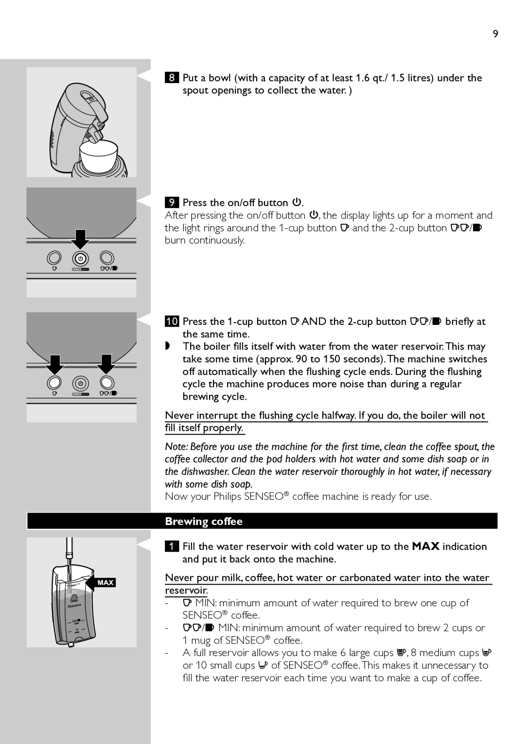 Philips HD7832 manual Brewing coffee 